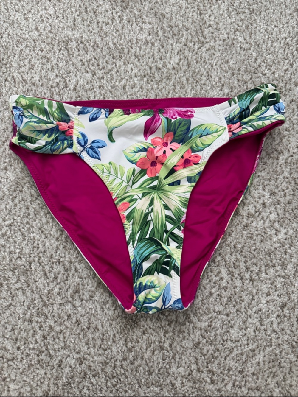 Tommy Bahamas Reversible Floral & Magenta Bikini Bottom - Tropical Print
